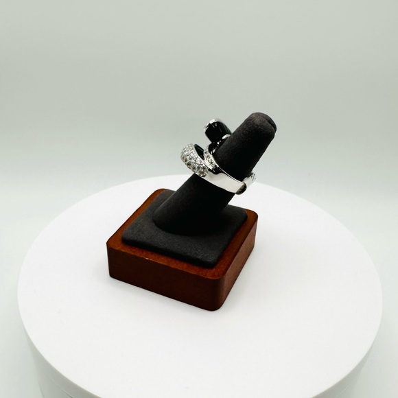 NWT Luxury Black Onyx Cubic Zirconia Bypass Ring - Picture 9 of 17